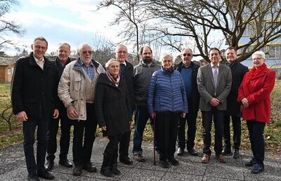 v.l.n.r. Dr. Karl Zissler, Dr. Peter Sturm,  Franz-Josef Friedl, Maria Friedl, Karl Kicker, Christoph Schönberger, Hildegard Wanz, Walter Schönberger, Karl Gottmann, Pfarrer Mag. Mario Offenbacher, Ursula R. Stauder;